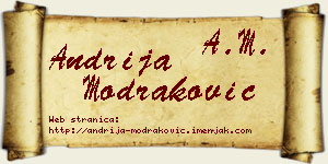 Andrija Modraković vizit kartica